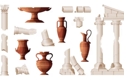 Antiquità, a picies of pots are shown