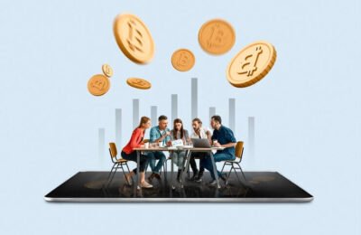 Money Fintech Zoom: business plan concept 3d rendering