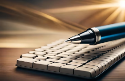 A pen on keyboard,write for us