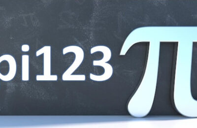 Pi Greek letter constant irrational number on school black board background 3d illustration