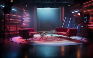 Arafed room with a couch generative ai