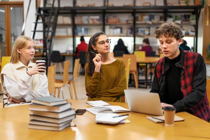 Students working in study group