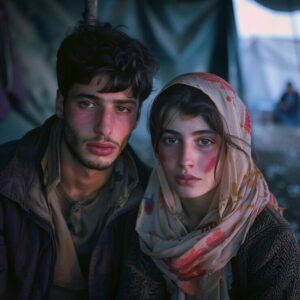 Photorealistic refugee camp