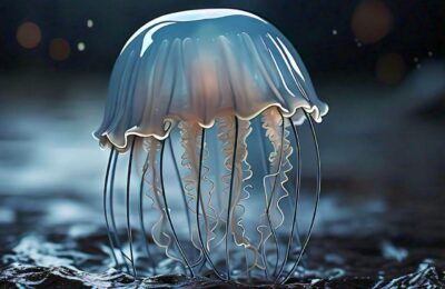 View of majestic jellyfish in the ocean