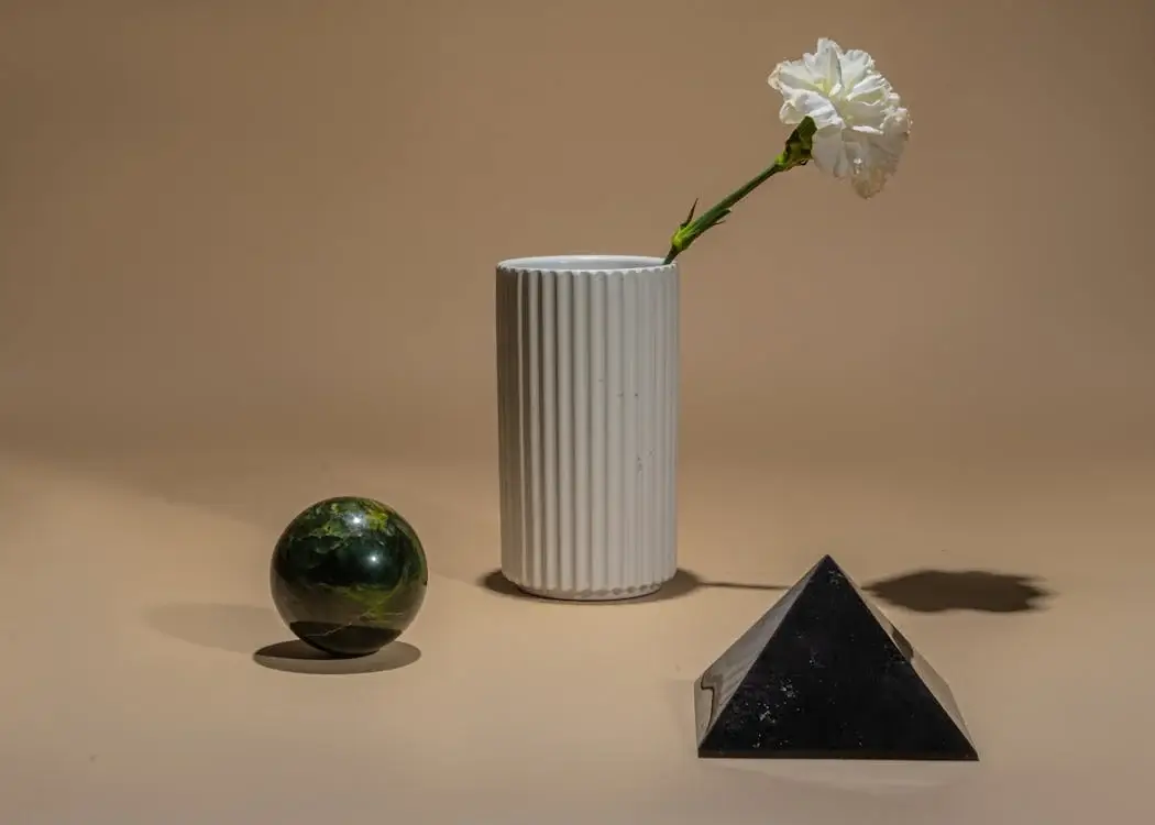 White Flower in White Ceramic Vase