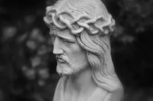 White Concrete Statue of a man