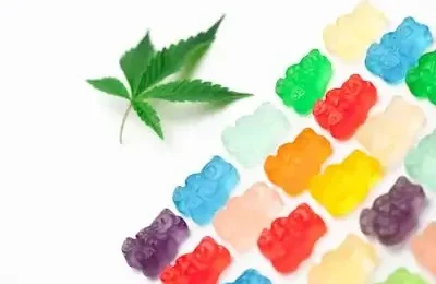 Photo Assorted Colored Gummy Bears on White Background