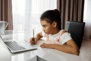 Little Girl Doing her Homework