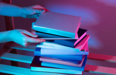 Books on table