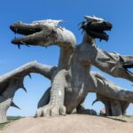 Statue of a Three-Headed Dragon in the Kudykina Gora Park in Russia